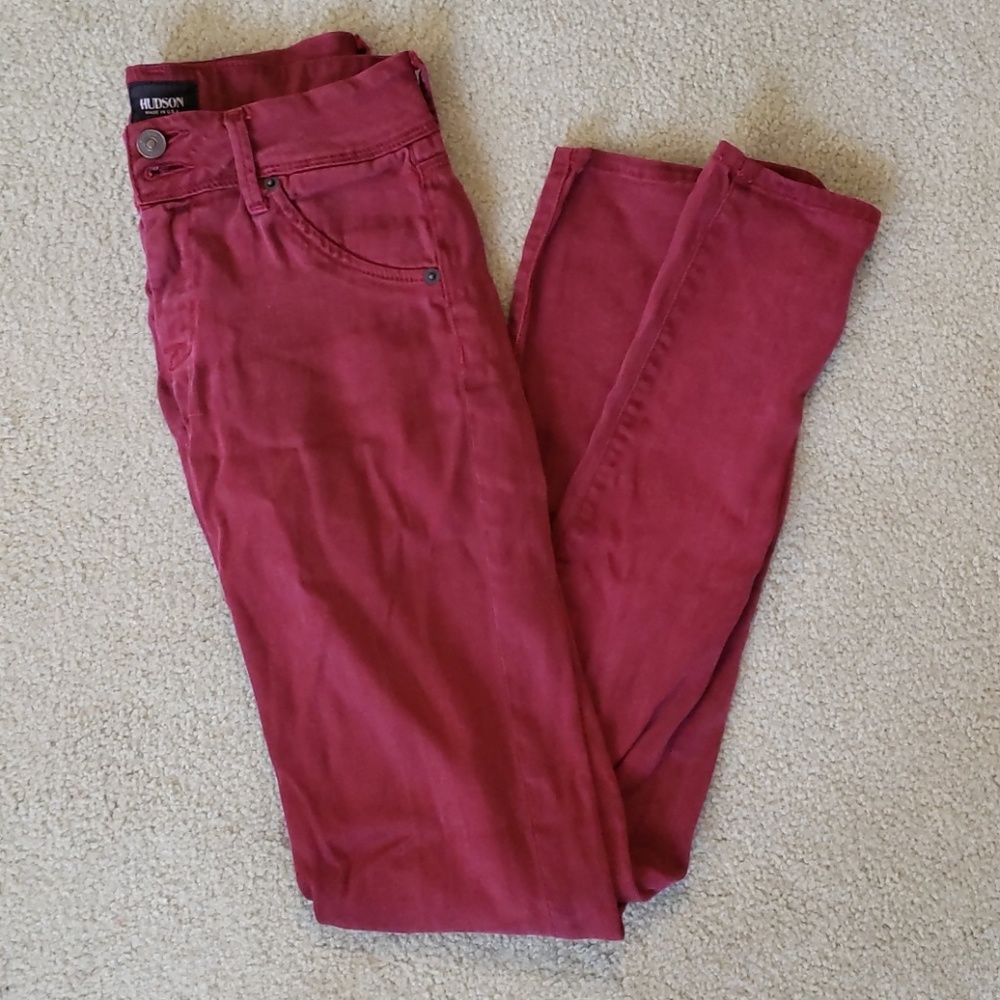Hudson Deep Red Skinny Jeans